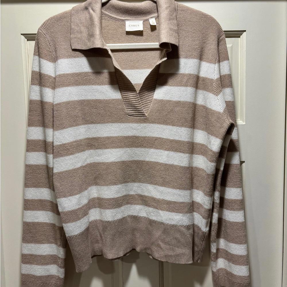 Cyrus Women's Collared Polo V-Neck Sweater